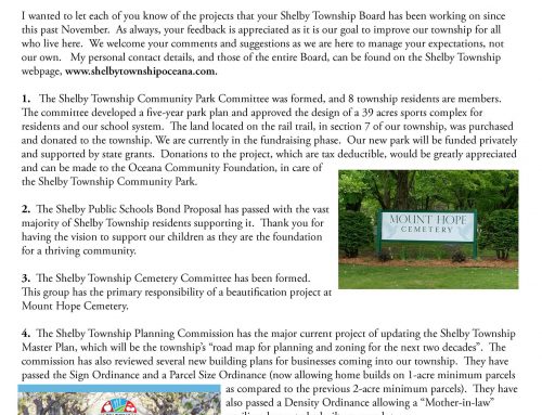 Shelby Township Newsletter – Spring 2021