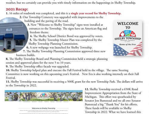 Shelby Township Winter 2022 Newsletter